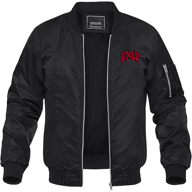 Men's UNLV Rebels Lightweight Bomber Jacket Windbreaker Softshell Varsity Jacket Coat
